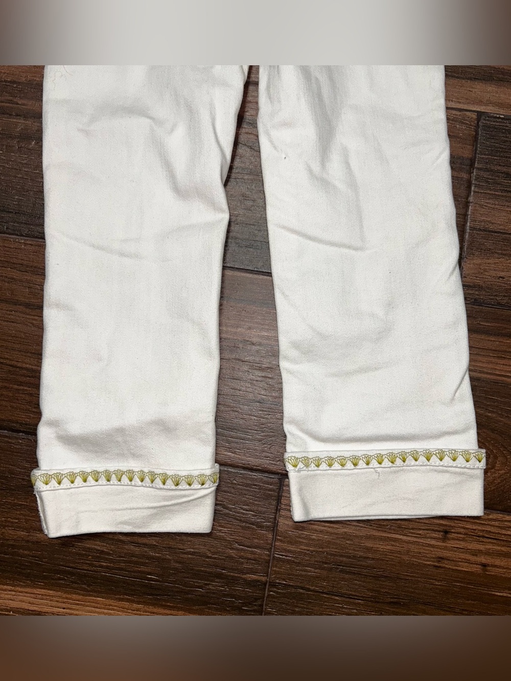 Matilda Jane Enchanted Garden Logan Straight Leg Cropped Jeans 8 Cream - Picture 5 of 9